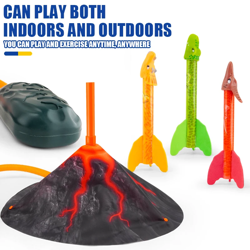 Flying Dinosaur Kids Foot-powered Rocket Launcher Outdoor Ejection Flying Launch Cannon Outdoor Sports Toy