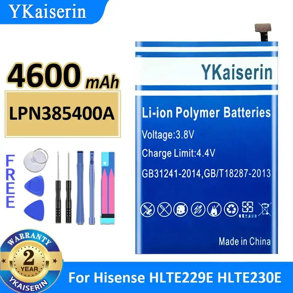 Batería para teléfono móvil Hisense HLTE229E HLTE230E, fuente de alimentación confiable de alta capacidad, 4600mAh LPN385400A