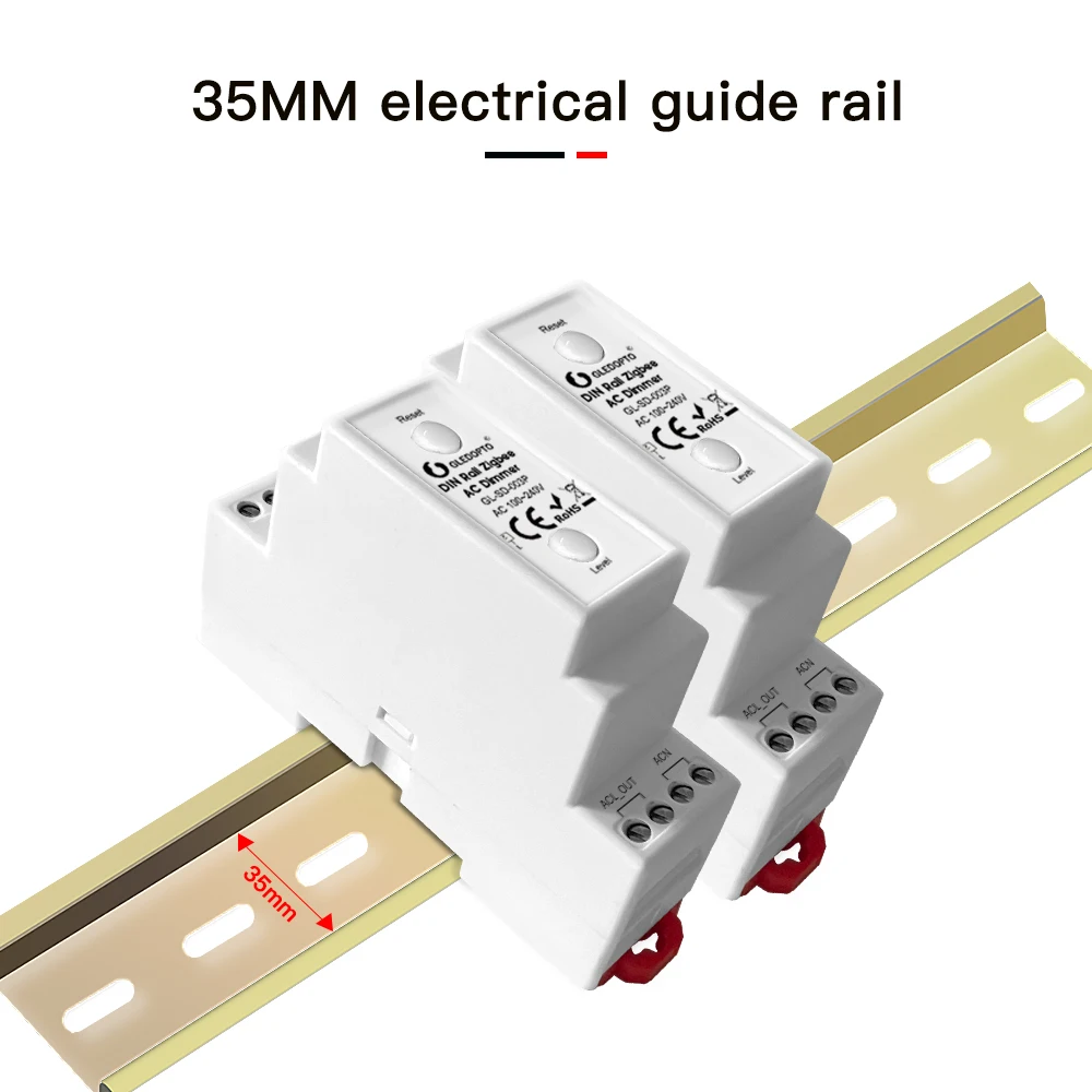 GLEDOPTO ZigBee 3.0 Din Rail AC Dimmer APP Push Wall Switch Control 35MM Guide Rail Tuya SmartThings Alexa Smart Life Homey