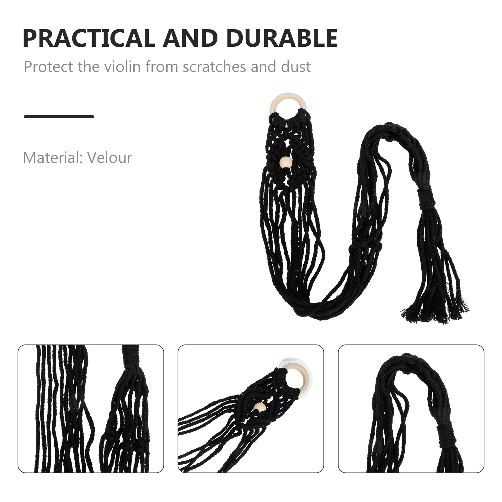 

Wall Mount Hanger Woven Ukulele Hanger Woven Cotton Rope Storage Bag H made Guitar Net Decor Music Instrument Accessory