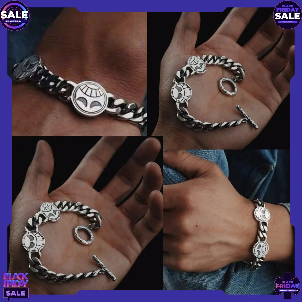 One Piece Ace Bracelet Anime Peripheral Fashion Personality Wristband Men Daily Wear Jewelry Birthday Gift Wholesale