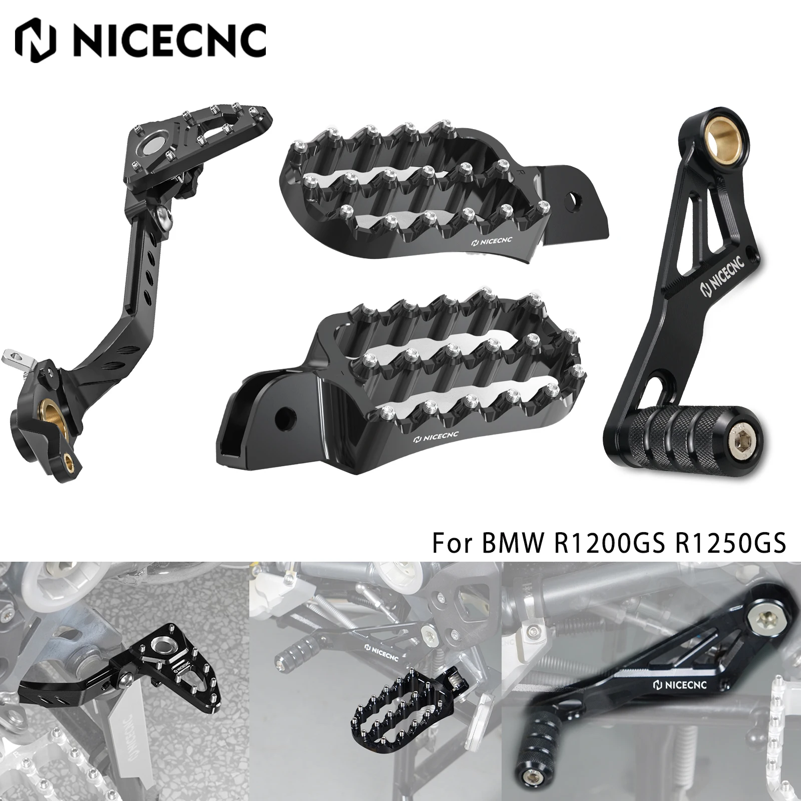 

NICECNC Brake Pedal Lever Shift Lever Footpegs Footrests For BMW R1250 GS R 1250GS 2019-2023 2022 R1200 GS R 1200GS 2013-2018