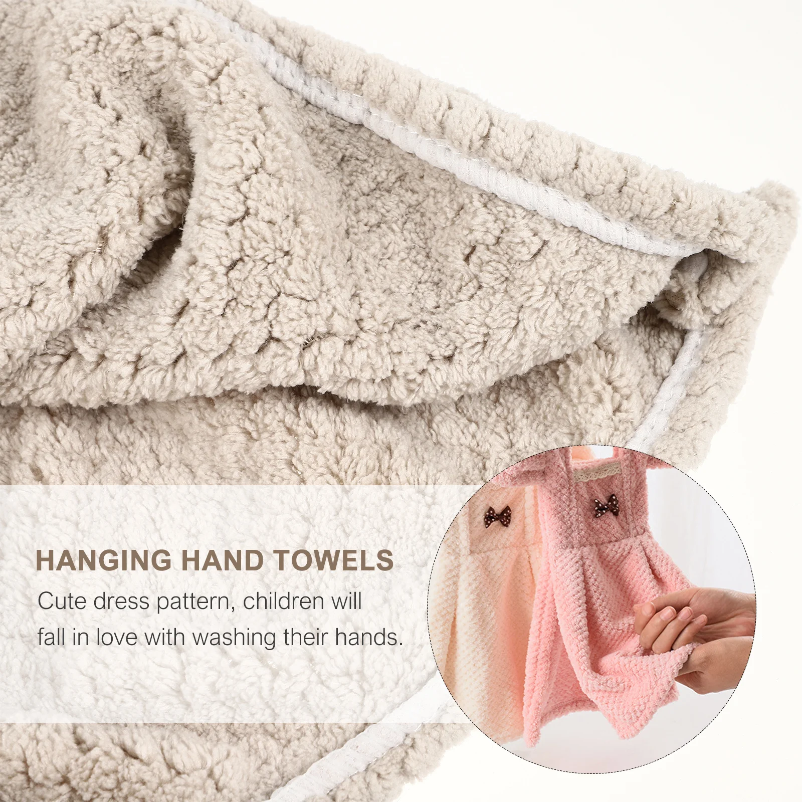 

3 pcs Hanging Absorbent Towels Skirt Shape Soft Hand Towel For Bathroom Kitchen Dress Design Cleaning Cloth Household Towel