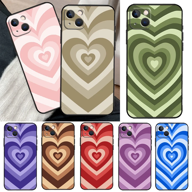Purple Brown Pink Blue Heart Case For Samsung Galaxy A52 A32 A06 A16 A26 A56 A57 A37 A17 A55 A35 A15 A53 A13 A14 A34 A54
