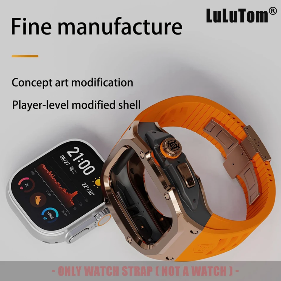 

Комплект ремешков из нержавеющей стали и резины для Apple Watch Ultra 3/2/1 49 мм, аксессуары для замены и модернизации ремешков для часов.