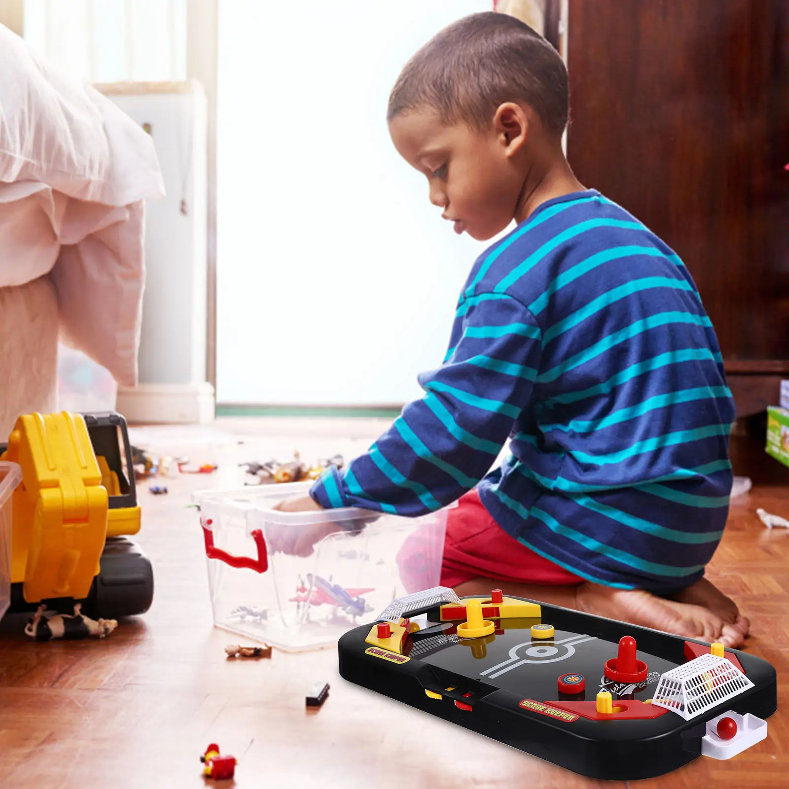 

1Pcs Table Ice Hockey Black Mini Table Games for 2 Players Educational Competition Fun Childhood Ice Hockey