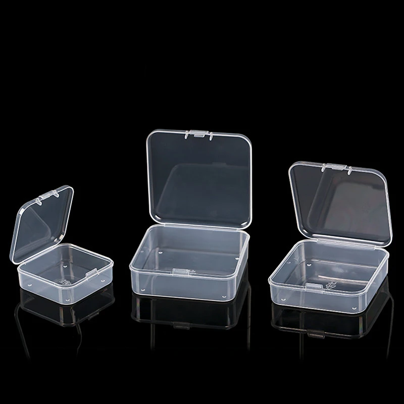 Practical Transparent Plastic Storage Box Photocards Small Card Storage Box Desk Organizer Box Classification Box Stationery