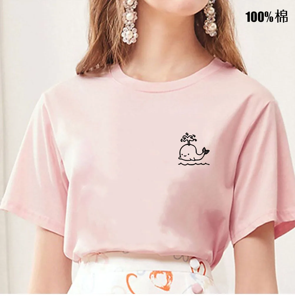

whale pocket Print Women tshirt Casual Cotton Hipster Funny t shirt For Lady Top Tee 6 Colors Drop Ship