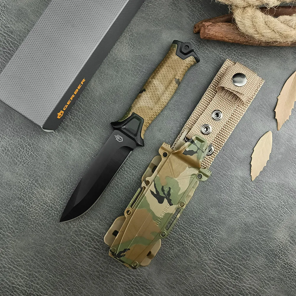 G1500 Outdoor Hunting Tactical Straight Knife Sharp 8Cr13Mov Fixed Blade Camping Self Defense Wilderness Survival EDC Tools