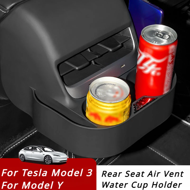 

For Tesla Model 3 Model Y Rear Seat Air Vent Car Cup Holder Drink Bottle Organizer Multi-Function Cup Holders Accessories