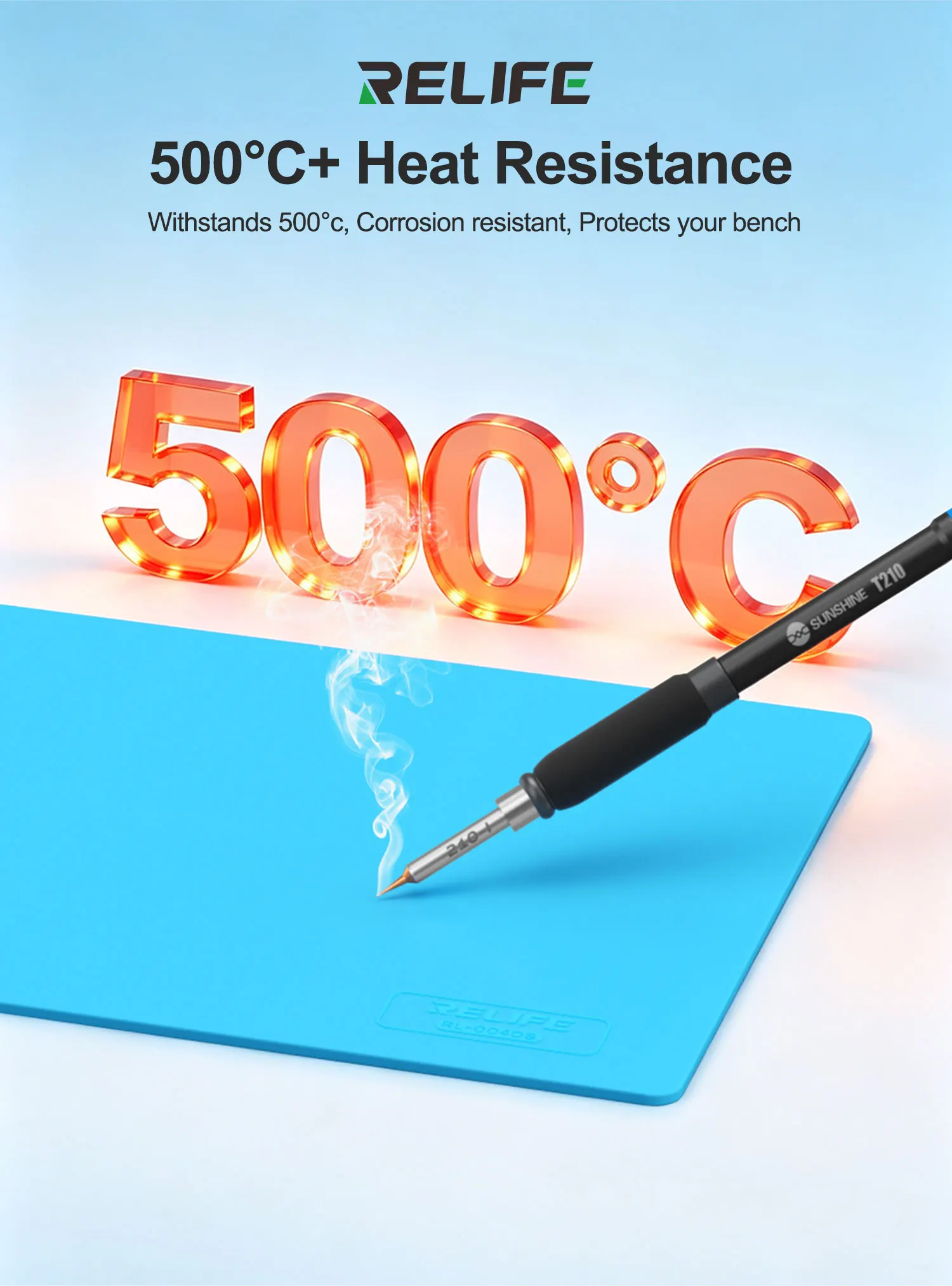 RELIFE RL-004DS 300x500mm Large Silicone Repair Mat (500°C Heat Resistant) – Suitable for Repair and Soldering Work view 4