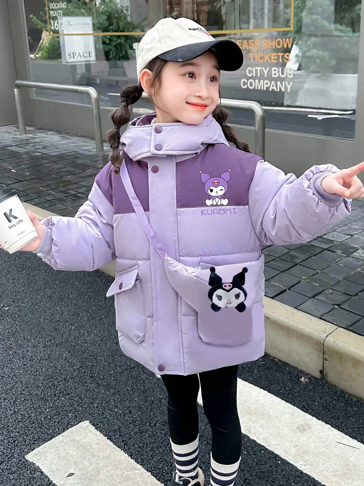 

Thiened Fce Girls Cotton Jaet Winter Clothes Cartoon Hand-Paed Cotton Coat with Hood for Little Girls Warmth Assurance