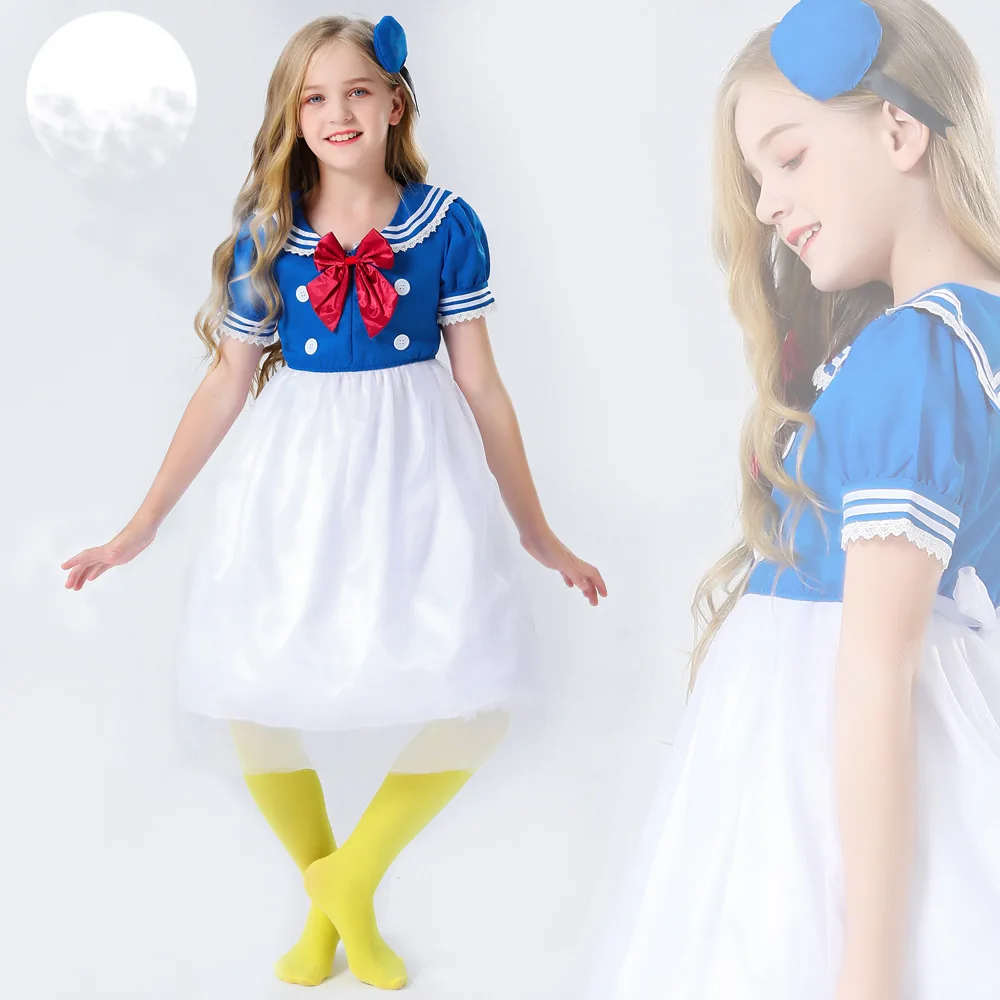 

Halloween Girl Dress Navy Sailor Children Stage Costume