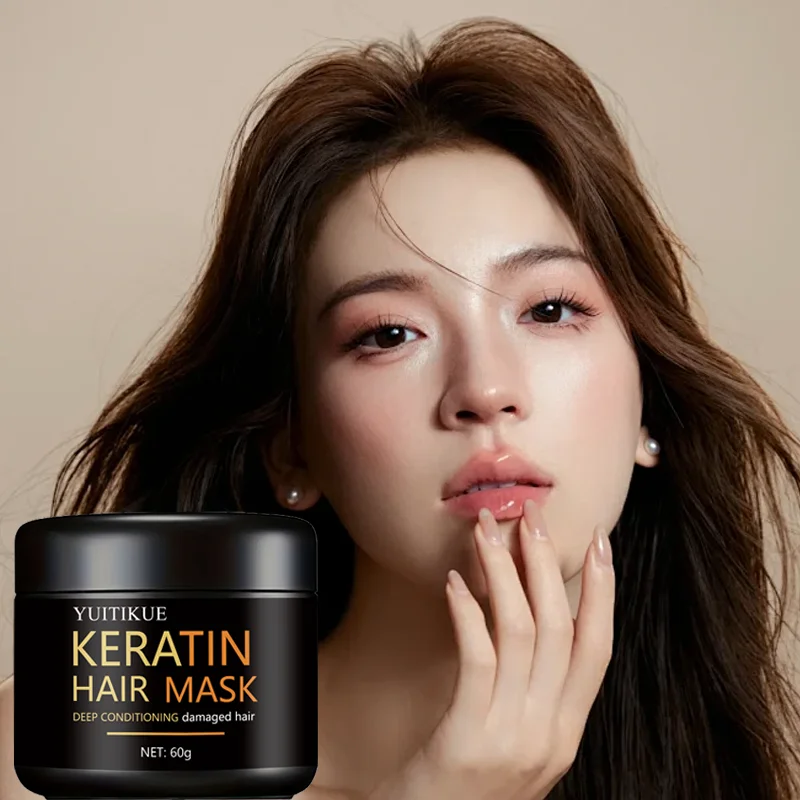 

Keratin Hair Mask - Collagen, Glycerin Intensive Deep Care for Dry and Damaged HairMoisturizing and Nourishing Hair Mask is suit