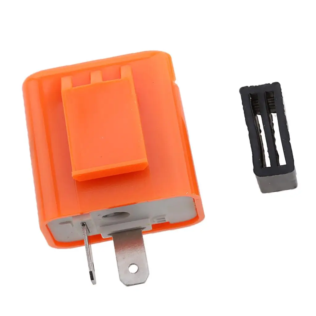 

Universal Motorcycle Motorbike Turn Indicator 2-Pin Speed Adjustable LED Flasher Relay 12VDC Orange