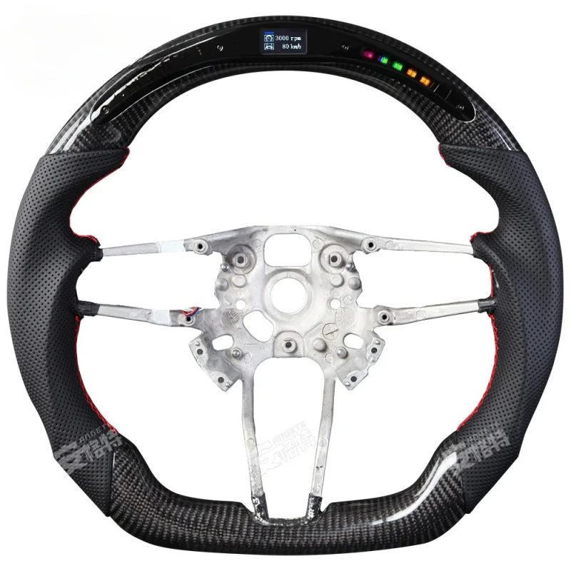 For Porsche 911/Panamera/Cayenne/Macan/718 (2016-2021) LED Carbon Fiber Steering Wheel (Modified Upgrade Part)