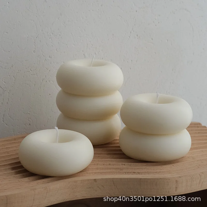 Donut Circles Aromatherapy Candles Creative Home Candles Home DecorationDecoration Bedroom Flameless Romantic Birthday Gift Wax