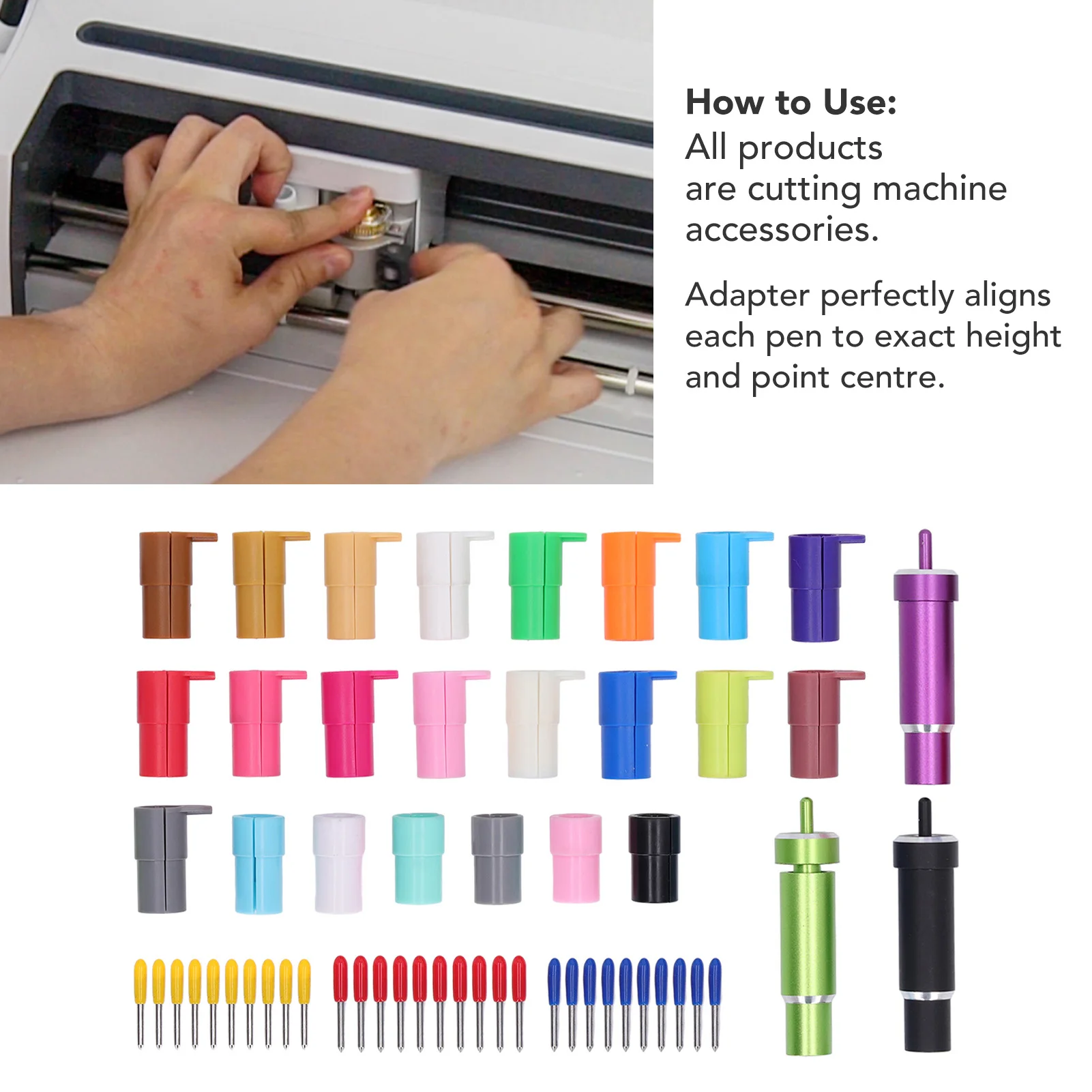 

Cutting Machine Point Blade Cutting Machine Accessory Blade Holder Pen Adapter Parts Set Kit for Replacement
