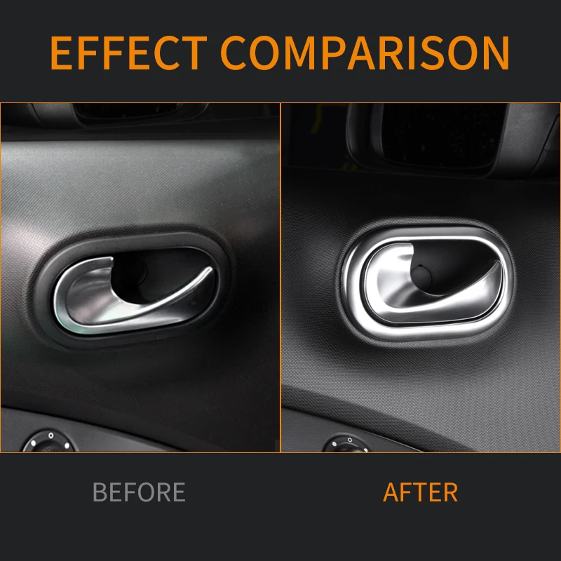 Car Door Handle Cover Trim Stainless Steel Interior Mouldings Stickers For Smart 453 Fortwo Forfour Car Styling Decoration