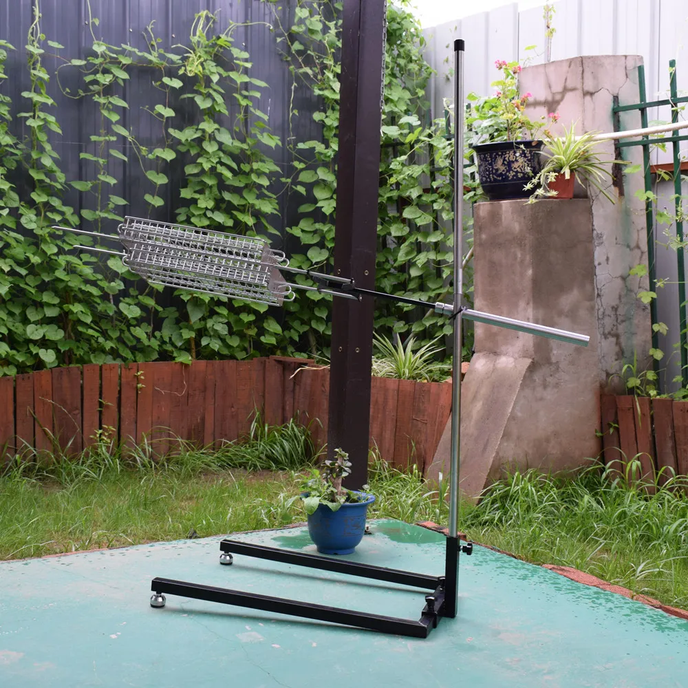 

Портативный складной легкий угольный гриль для барбекю, инструменты для приготовления пищи из стали и нержавеющей стали с функцией автоматического вращения для кемпинга