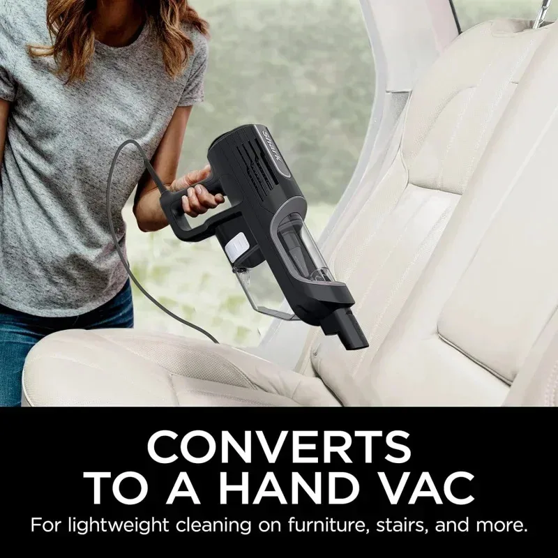 مكنسة كهربائية TGBFShark HS152AMZ UltraLight Pet Plus ذات عصا سلكية، مع توجيه دوار، مصابيح أمامية LED، كوب غبار قابل للإزالة، دقة، علي