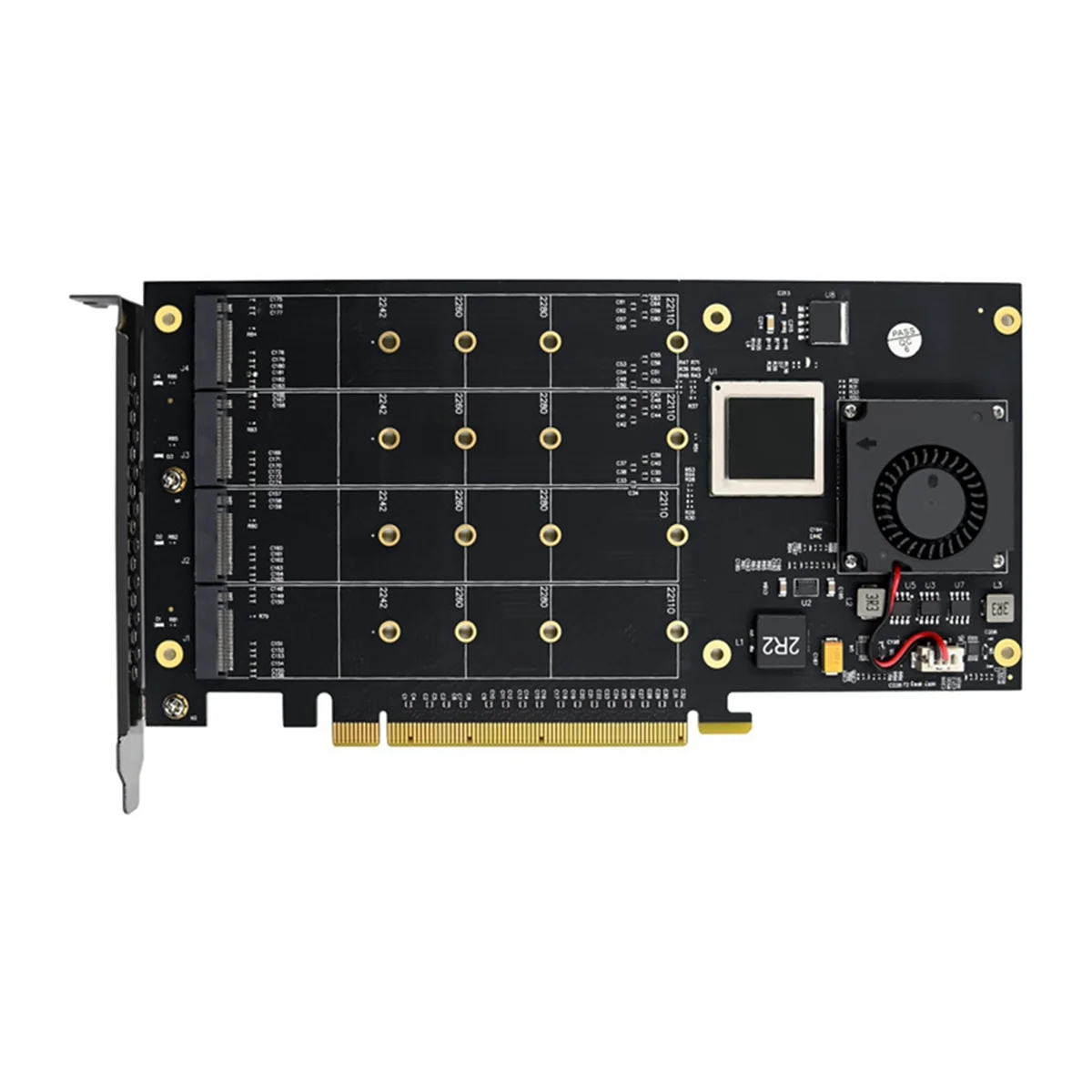 Server Expansion Card ST5110 PCIe X16 PEX8748 Quad Channel NVMe Server Grade Storage Expansion Card