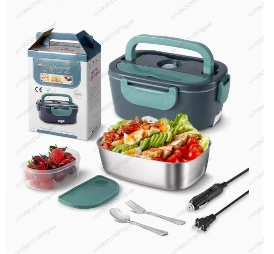 

1.5L Stainless Electric Lunch Box For Car And Home With Eu Plug Portable Bag