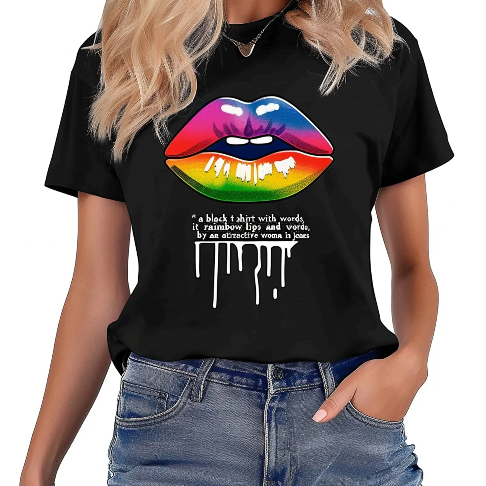 Rainbow Lips & LGBT Pride: Love & Equality Stunning Black Tee