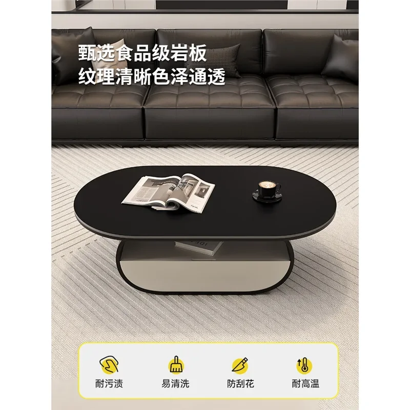 Italian minimalist wind rock slab coffee table living room home modern minimalist advanced sense creative