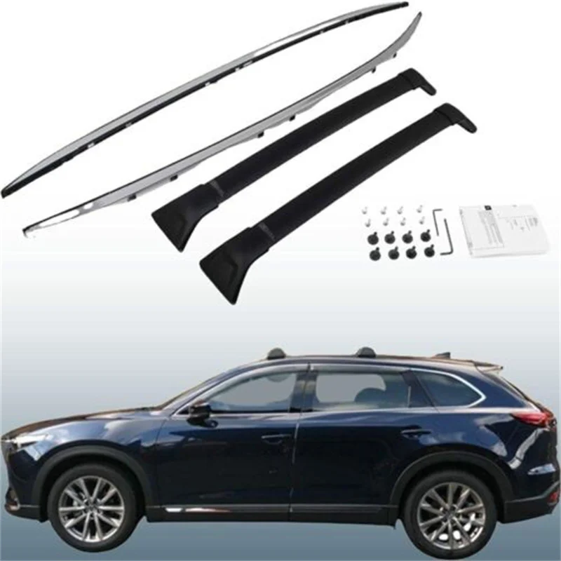 

4Pcs Roof Side Rail Racks Cross Bars Crossbars Fits for Mazda CX-9 CX9 2016-2022