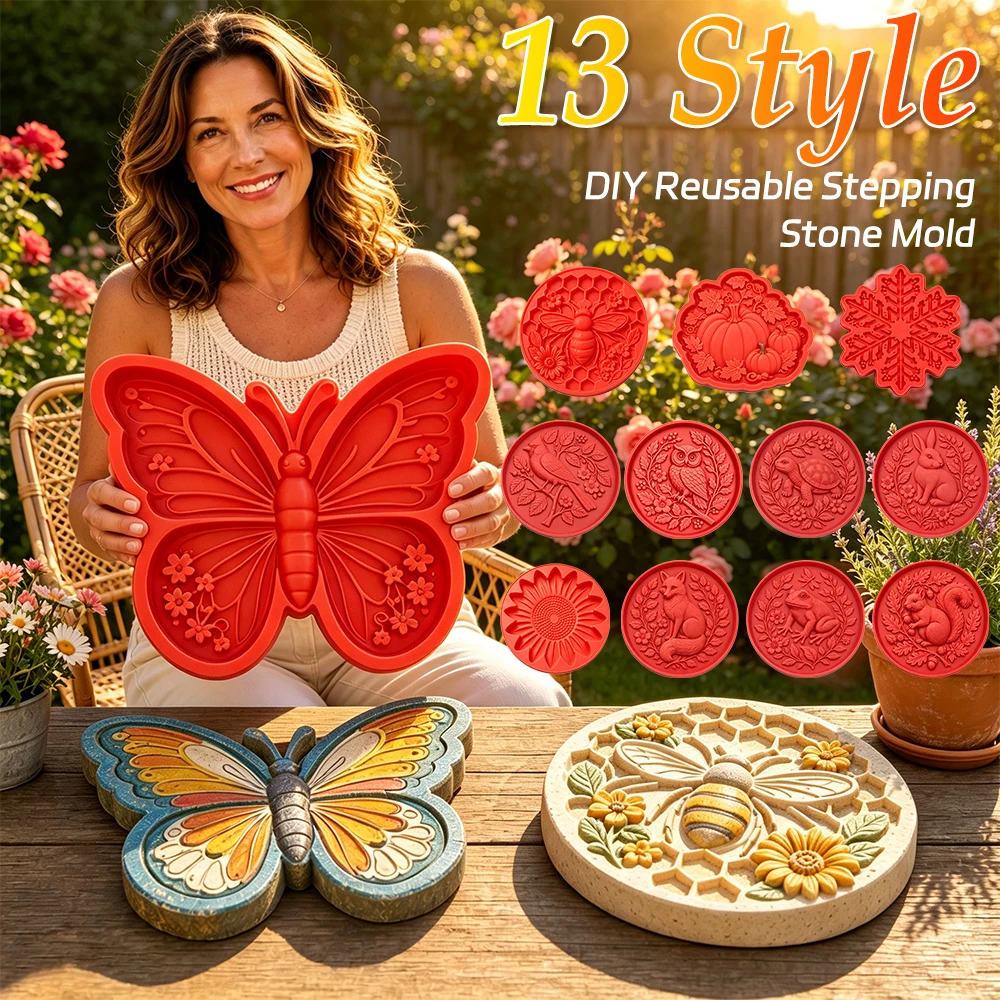 Moule en silicone réutilisable pour pavés en béton motif tournesol 15,75x15,75 pouces pour chemin de jardin