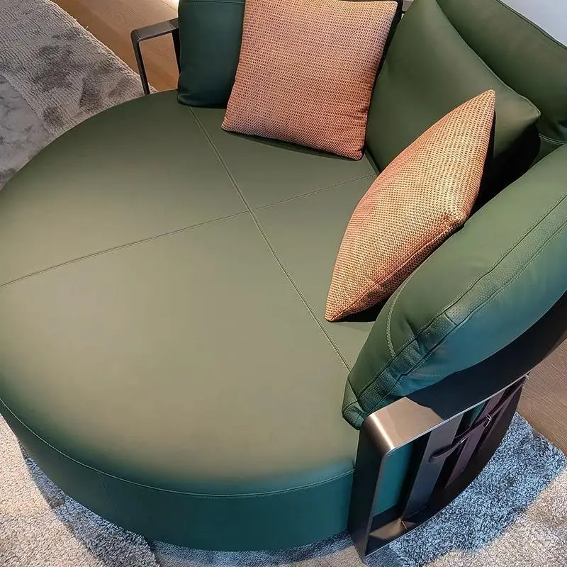 Sofá sedán Galeries Lafayette, combinación de sala de estar, villa de lujo, sillín de cuero