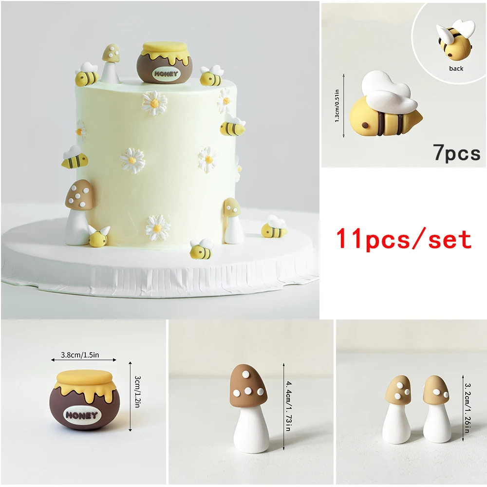 Niedliche Bienen-Themen-Kuchendekorationen: Waben-Holzmaserung-Zahlen-Deko für Babypartys, Kindergeburtstage und Backzubehör – Detail 5
