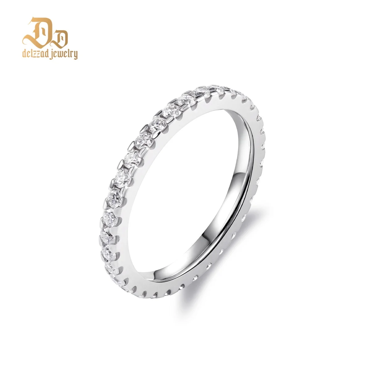 

Delzzad Unisex Ring Luxury Moissanite Ring 100% S925 Silver Exquisite Simple And Atmospheric Jewelry Pure Silver Sparkling Gifts