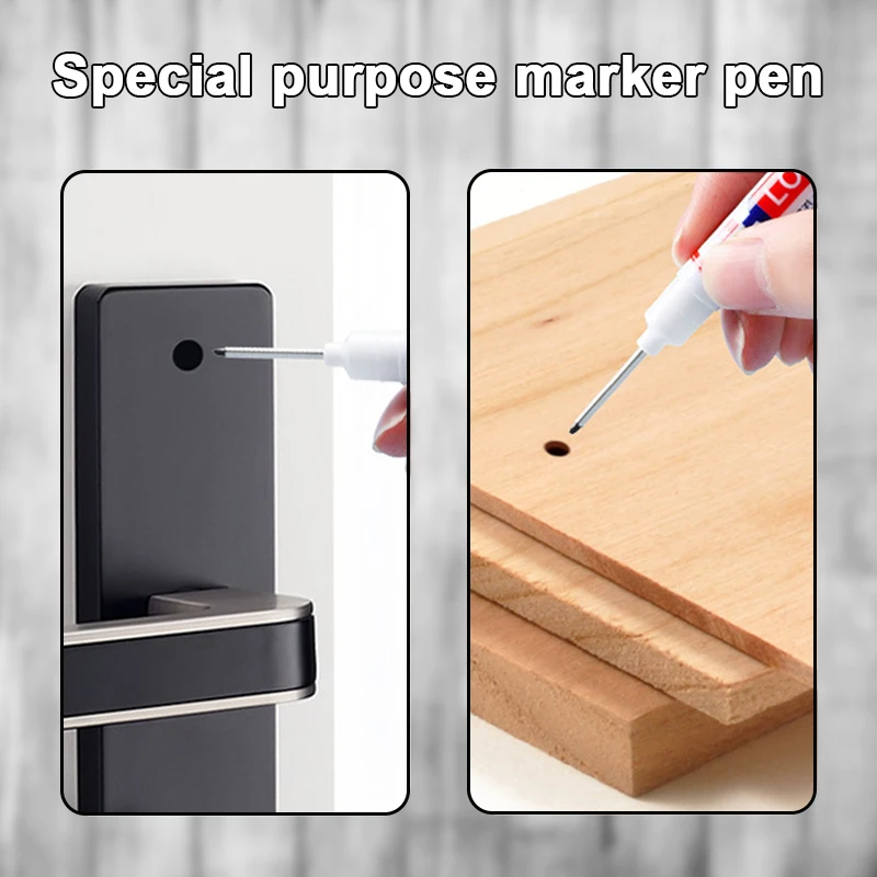 20mm Deep Hole Long Nib Head Marker For Metal Perforating Pen Multi-Purpose Waterproof Bathroom Woodworking Installation Pens