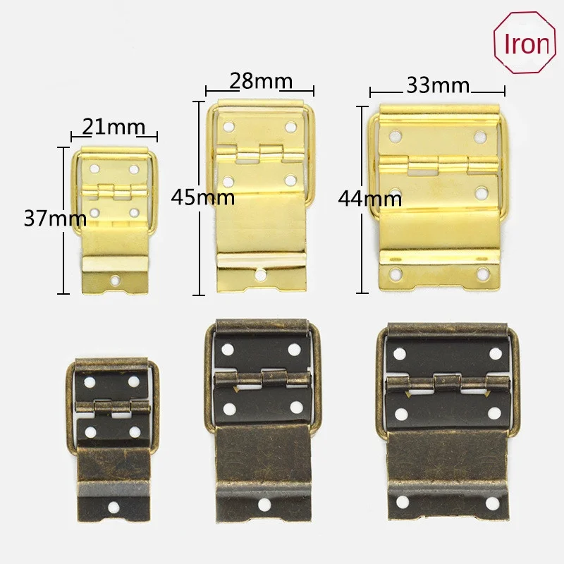 Hardware Decorative 4pcs Antique Wooden Gift Box Iron Hinge Printing Packaging Jewelry Box DIY Accessories