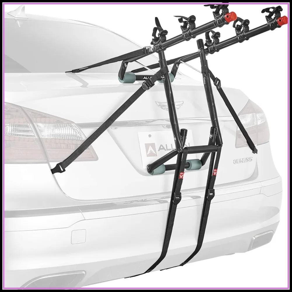 

3-Bike Trunk Mount Carrier for Sedans, Hatchbacks, Minivans, SUVs, Foldable, Black