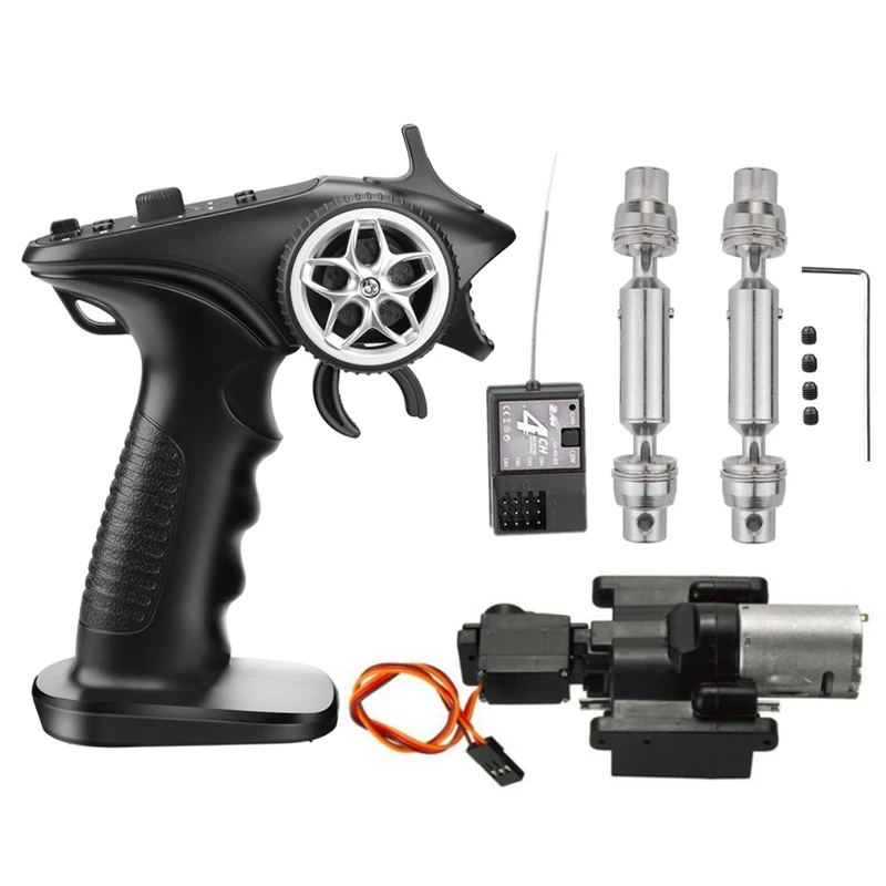 SLQZT Set ricevitore telecomando a 4 canali con albero motore a 2 velocità per parti di aggiornamento per auto RC C14 C24 B36 MN D90 MN99S