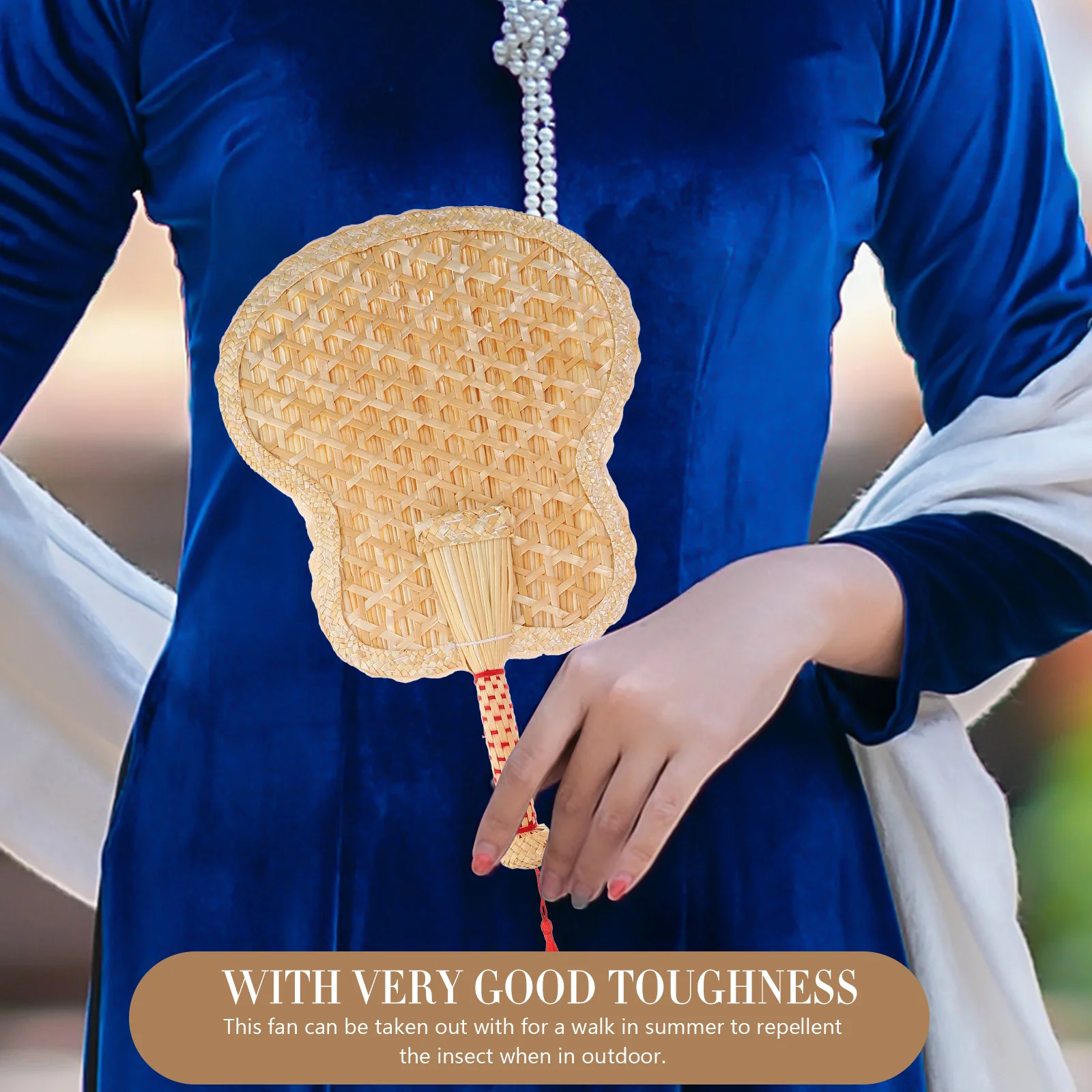 

Vintage Style Handheld Retro Wheat Straw Decorative Summer Hand Handmade Woven Fan For Outdoor Wedding Home Rustic Chinese