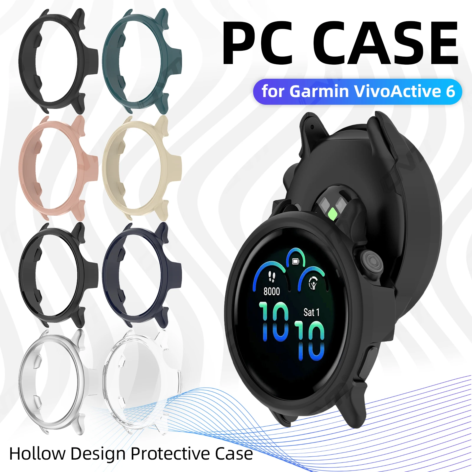 

PC Hard Case for Garmin Vivoactive 6, Shockproof Bumper Shell Protective Cover for Garmin Vivo active 6 Smartwatch Accessories