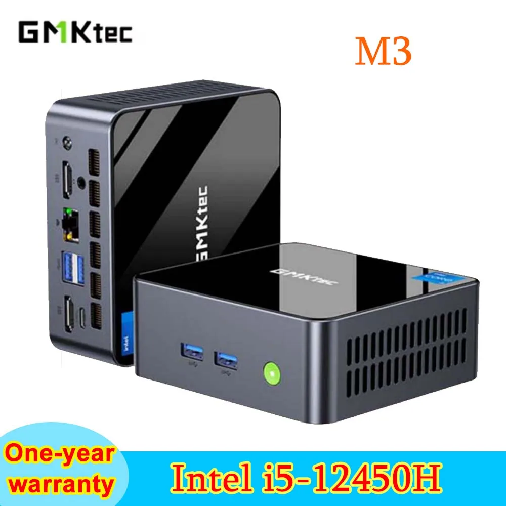 GMKtec M3 كمبيوتر صغير Intel i5 12450H DDR4 3200Mhz Wifi6 BT5.2 Windows 11 Pro مروحة مزدوجة عرض ثلاثي مكتب سطح المكتب ألعاب الكمبيوتر #1