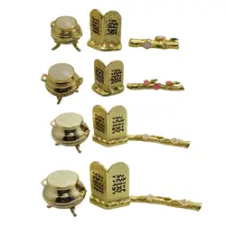 3Pcs The Ark of Covenant Commandments Metal Religion Contents Vessel Golden Jar for Religious Christmas Table Decor