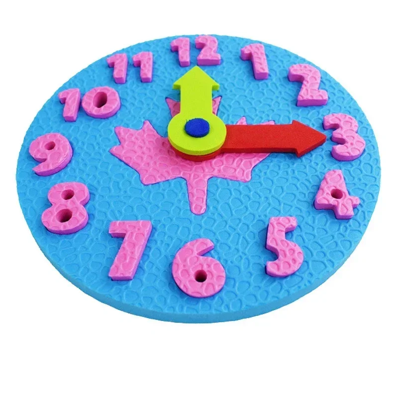 Teaching Kindergarten Manual Puzzle DIY Eva Clock Early Learning Education Baby Kids Toy Montessori Teaching Aids Math Toys