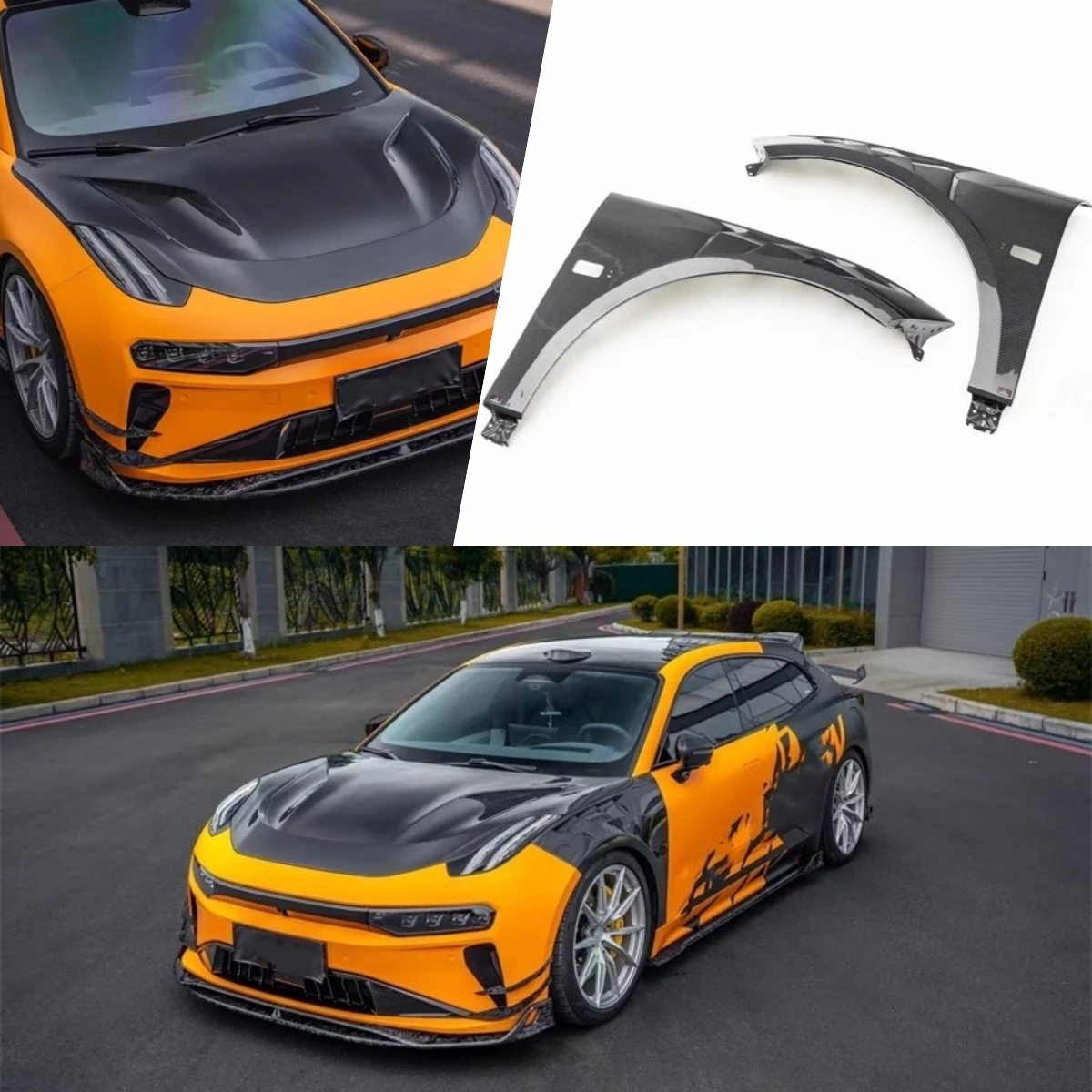 

Carbon Fiber Fender Light Weight Engine Hood Bonnet For ZEEKR 001 Modified New Style Engine Cover