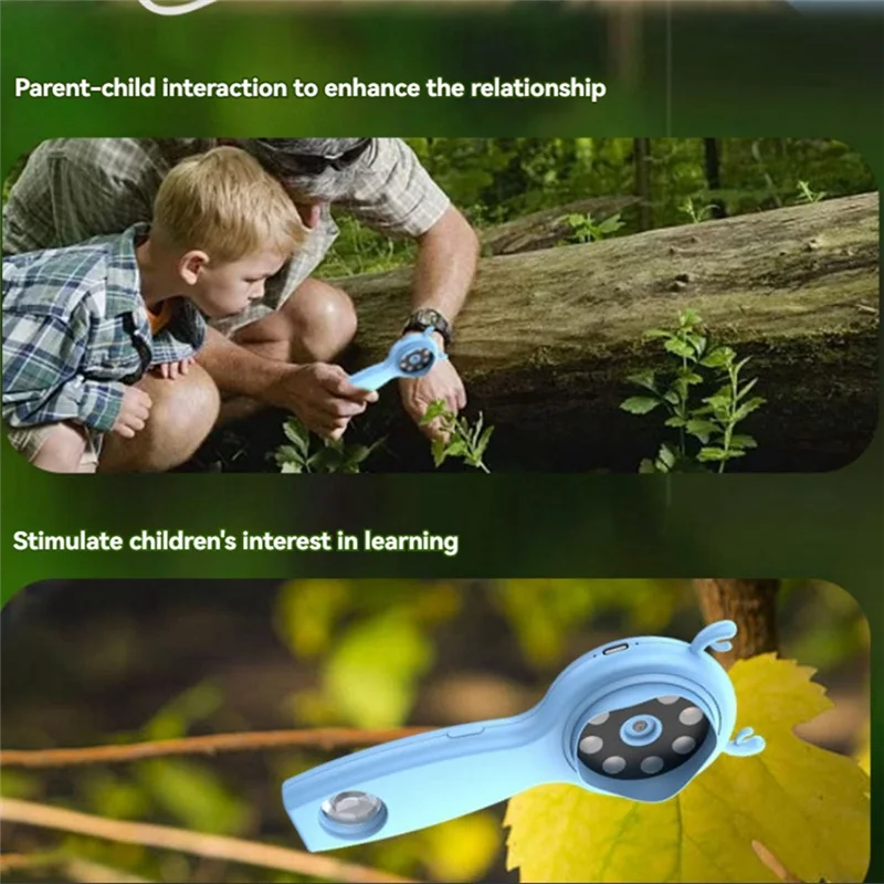-A25M multifunctioneel digitaal HD-vergrootglas met dubbele lens voor kinderen - draagbare handmicroscoop die foto- en video-record ondersteunt