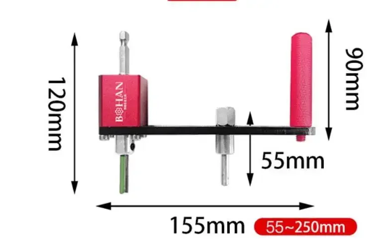 Multi-Function Adjustable Hole Opener Integrated Ceiling Honeycomb Board 55-250MM Round Hole Cutting Tool With 1 Milling Cutter