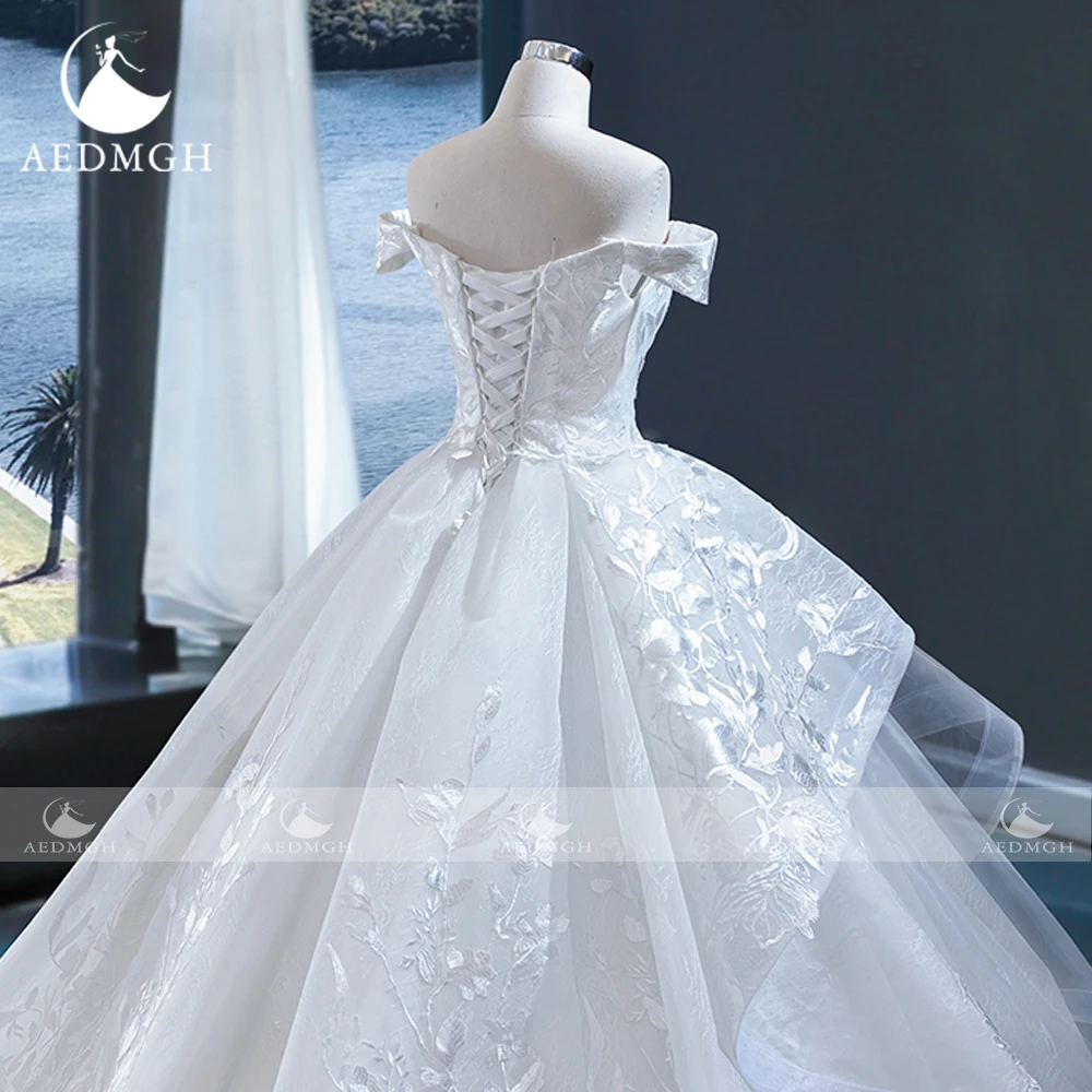 Aedmgh-Vestidos de casamento princesa com ombro, vestido de baile, robe elegante, querida, 2022