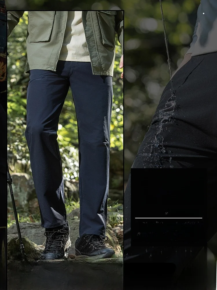 

Outdoor Men's Soft ell Climbing Pants Breathable Windproof Water-resistant 3D Tailoring Casual Straight Leg Trousers