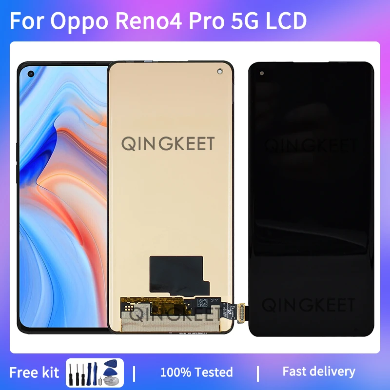 New For Oppo Reno4 Pro 5G LCD PDNM00 AMOLED Display Touch Screen Digitizer Assembly For Reno4 Pro 5G LCD With Frame PDNT00 CPH20