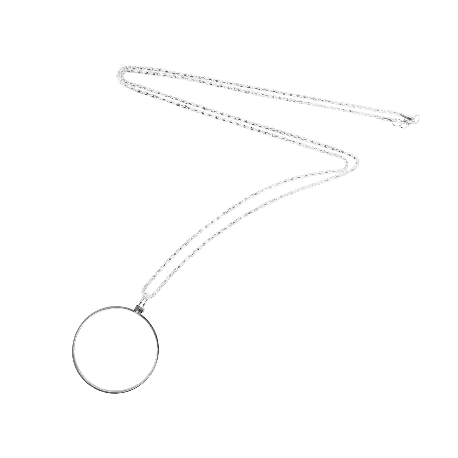 

5X Glass Lens Metal Magnifier Necklace for Reading Inspection Maps Handicrafts Portable Visual Aid Elderly Children Learning